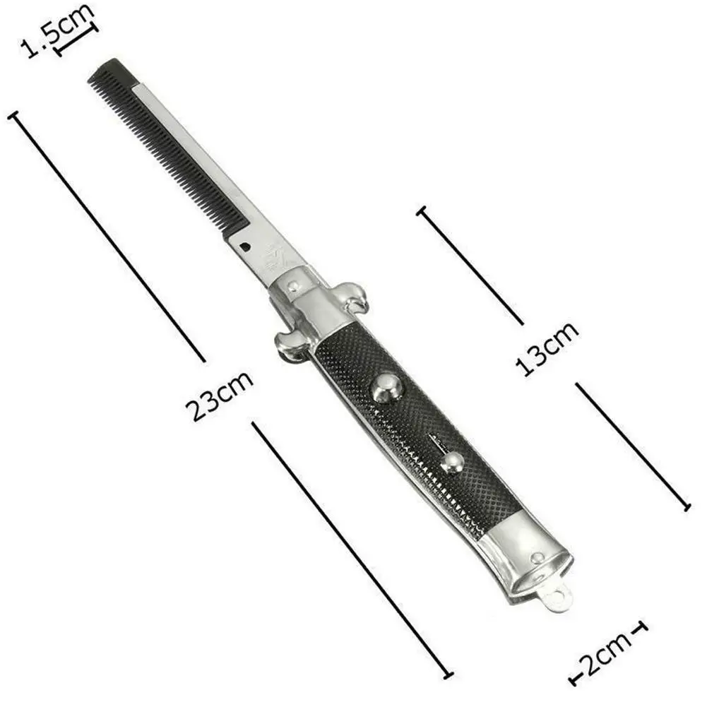 Складной пружинный гребень 1 шт. мужской женский ручной работы складной карманный зажим для волос Расческа для усов и бороды салонный инструмент для укладки волос