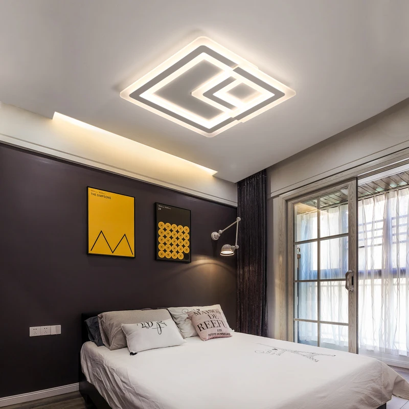 

Ultra thin Ceiling Lights LED Modern Square Living Bedroom Lights Dimmer Ceiling Lmap LED luminaire plafonnier Lampara de techo