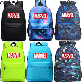 

2020 Colorful Marvel Letter The Avengers Boy Girl School bag Women Bagpack Teenagers Schoolbags Canvas Men Student Backpacks