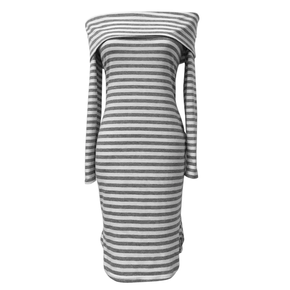Aliexpress.com : Buy KLV 2018 Autumn Dress Black White Striped Cocktail ...