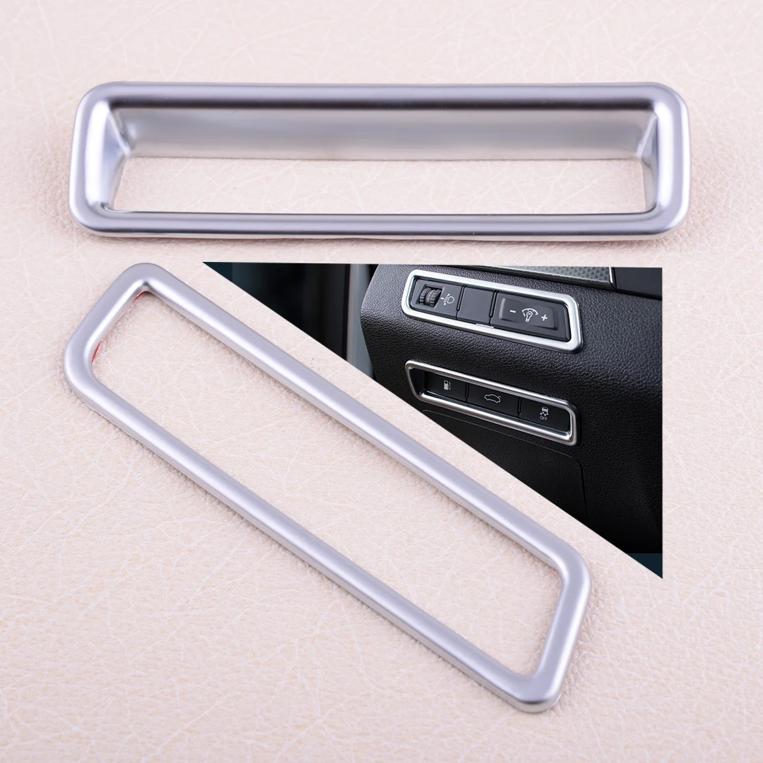 

DWCX 2PCS Silver ABS Chrome Center Console Control Interior Window Switch Panel Cover Trim Fit For Hyundai Sonata 2015 2016 2017