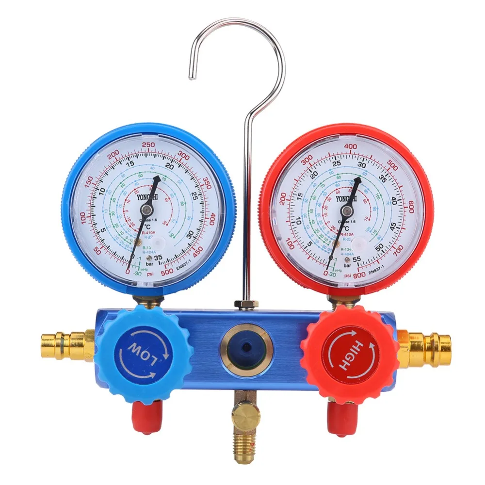 Oversea R134a Air Conditioner A/C Manifold Gauge Set with 5ft Charging Hose Tool Refrigeration Air Conditioning Tools