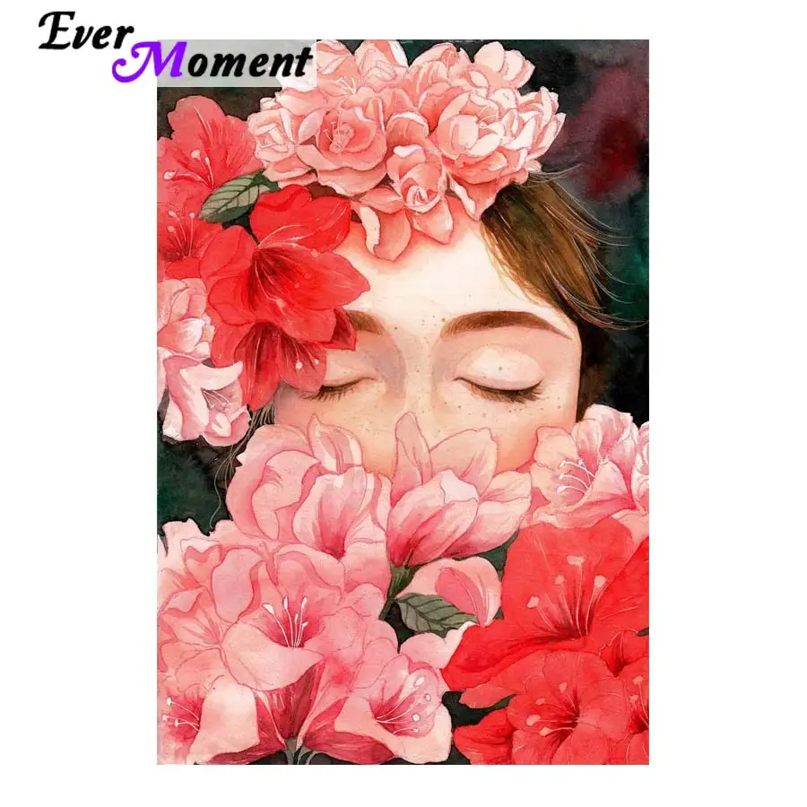 Ever Moment мозаика кристаллы красивый цветок девушка картина набор картины Стразы DIY