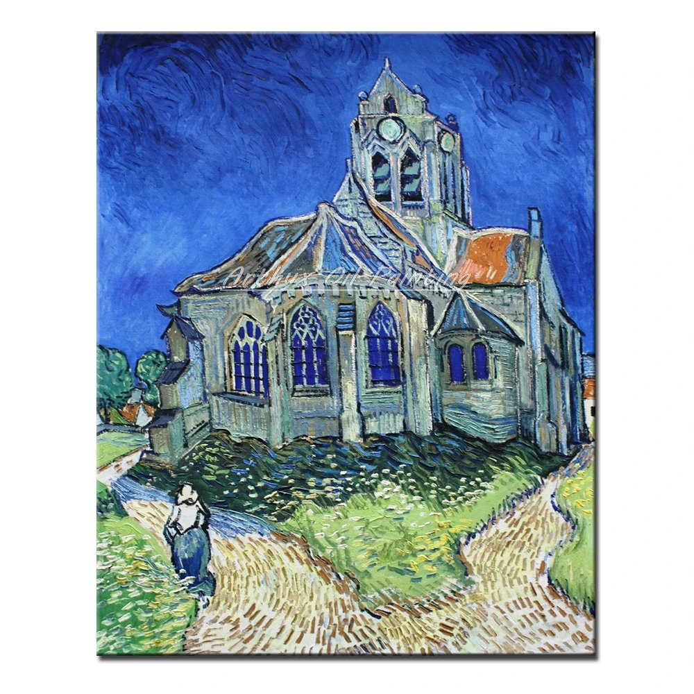 

Church At Auvers Of Vincent Van Gogh,Handmade Reproduction Famous Oil Paintings On Canvas,Wall Art,Picture For Living Room Decor