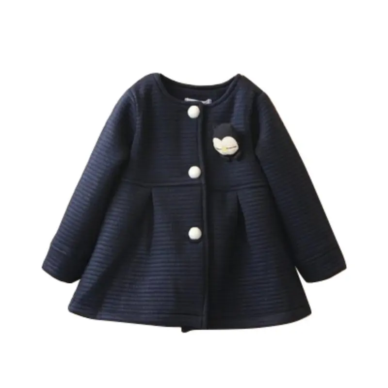 

Children Baby Girls Jackets Little Penguin Single Breasted Coat Bow Clothes Girl Outerwear