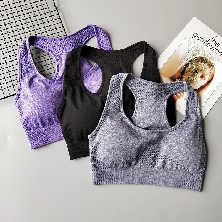

2019 New Seamless Quick Dry Top Fitness Sexy Push Up High Stretch Sport Running Bra Workout Padded For Women Activewear