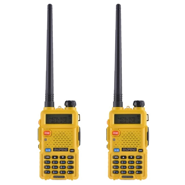 Yellow baofeng uv 5r uv-5r uv5r для cb комплект рация 2 шт 10 км телефон автомобильная портативная рации ham радиостанция трансивер baufeng двухдиновая магнитола радиостанции boafeng радио станция для двухдиапазонная uhf vhf - Цвет: Yellow