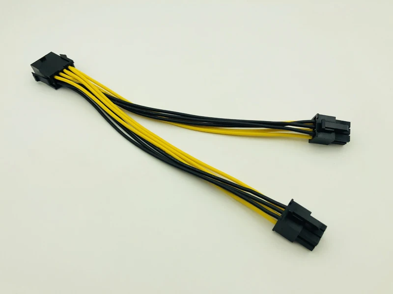 PCI-E PCIe 8Pin to Dual 6Pin Power 8Pin to 6Pin Graphics Card CPU Power Cable Supply Splitter Cable 20cm Cables for Miner Mining