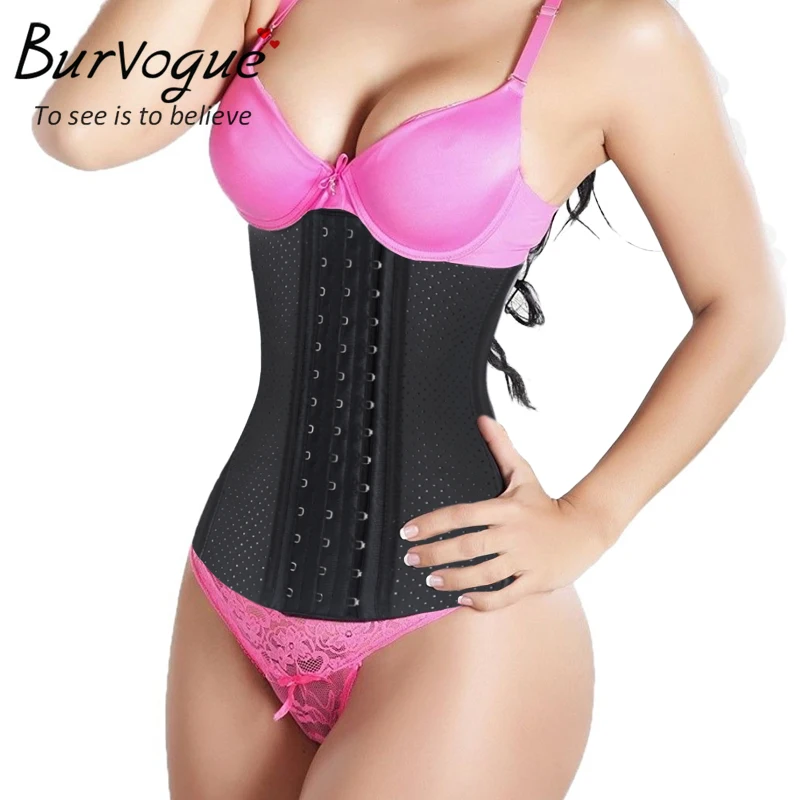 Burvogue Latex Waist Trainer Corsets Underbust Corselet Breathable