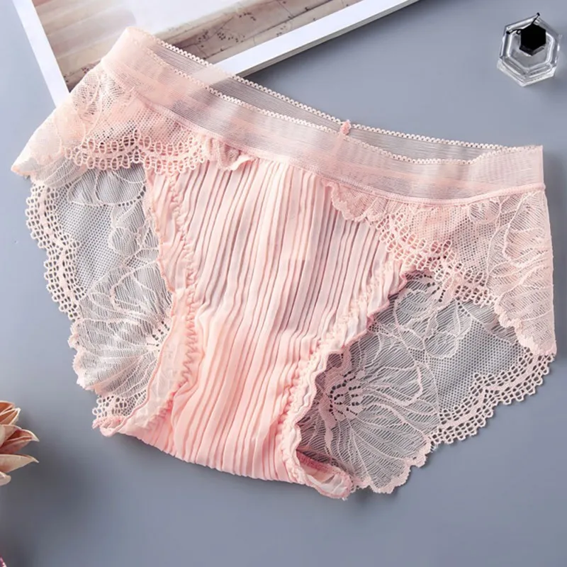 

Women's Sexy Lace Floral Hollow Out Panties women sous vetement femme Low-Rise Perspective Underwear Seamless Brief Panties