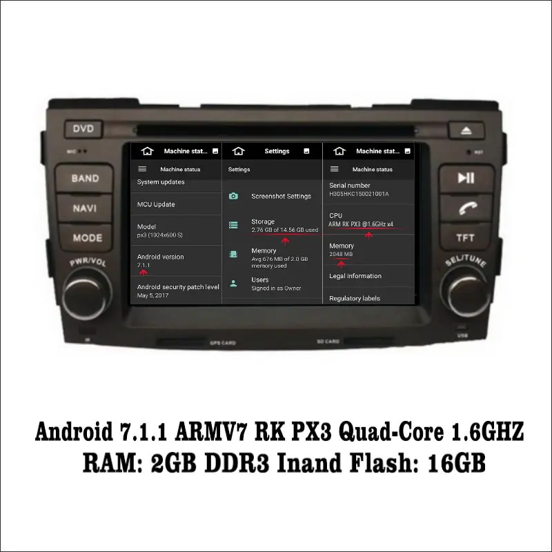 Excellent Android 7.1 2G RAM For Hyundai Sonata NFC 2009~2010 Car Radio Audio Video Multimedia DVD Player WIFI DVR GPS Navi Navigation 1