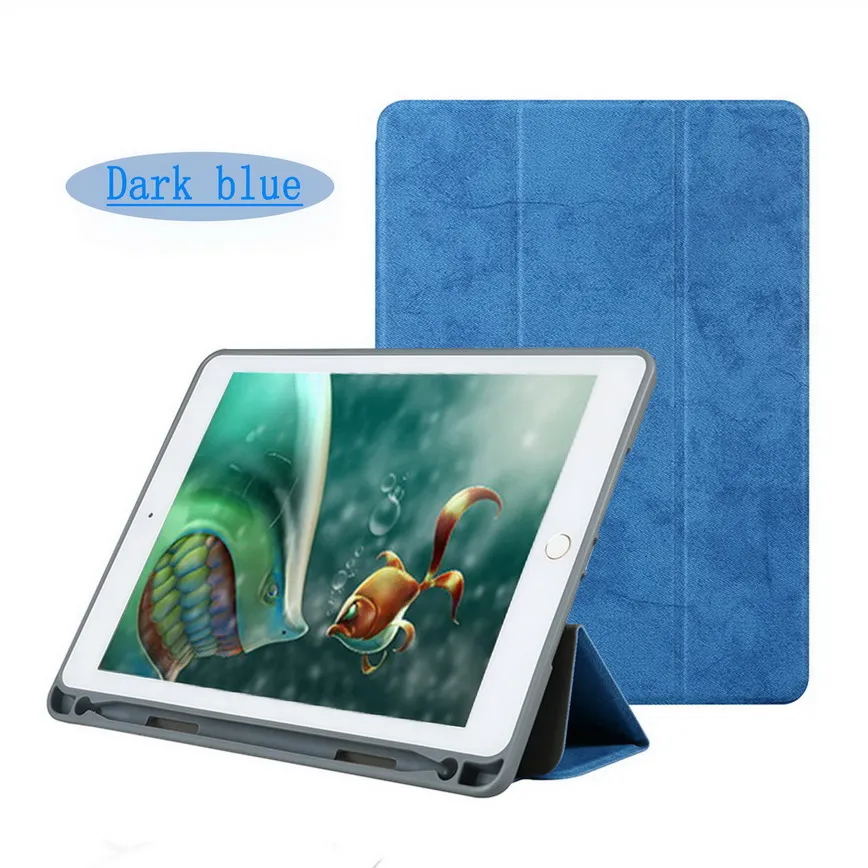 Чехол для iPad Pro 9,7 дюйма release A1673 A1674 A1675 6th ZAIWJ с поддоном для ручек Винтажный чехол из искусственной кожи - Цвет: D blue bi cao XY 678