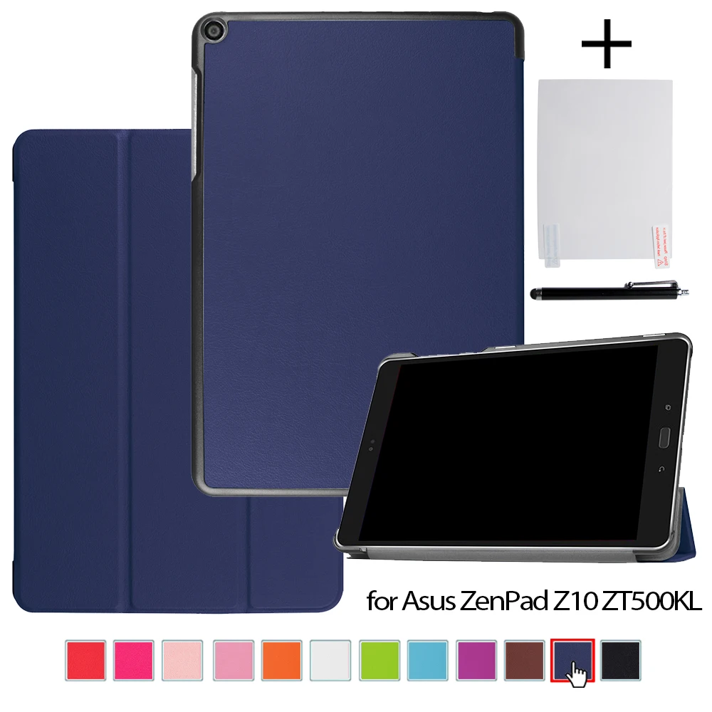 

Case for ASUS ZenPad Z10 ZT500KL 9.7'' Tablet Magnetic Stand PU Leather Cases Cover + Screen Protector Film + Stylus