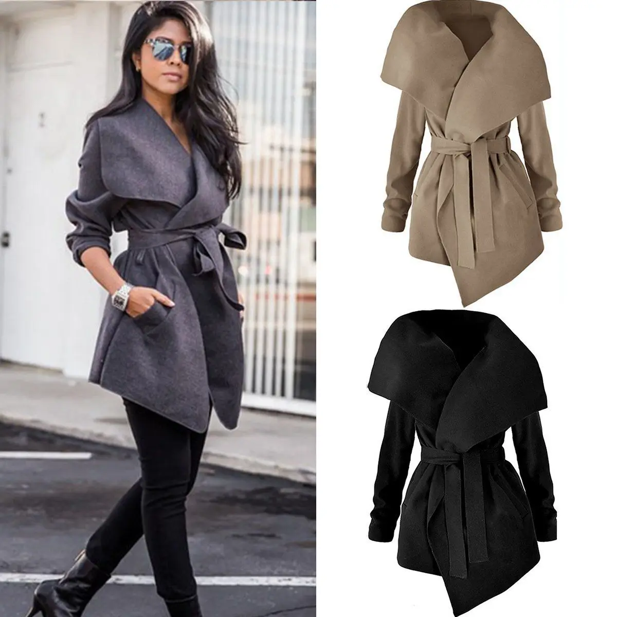 Женское пальто высокого качества, Тренч с длинными рукавами, приталенные повседневные осенне-зимние пиджаки, одежда для женщин, верхняя одежда, Тренч, женские пальто