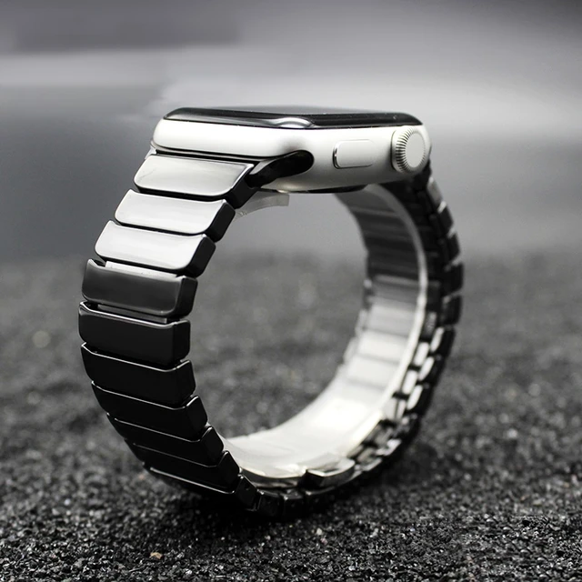 For Apple Watch Series 9 8 7 6 SE Ceramic Link Bracelet Band Strap 40/44/41/ 45mm