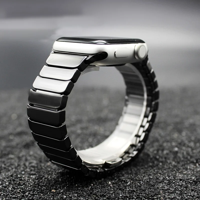 Роскошный керамический ремешок для часов Apple Watch 4 5 38 42 40 44 мм с пряжкой бабочкой