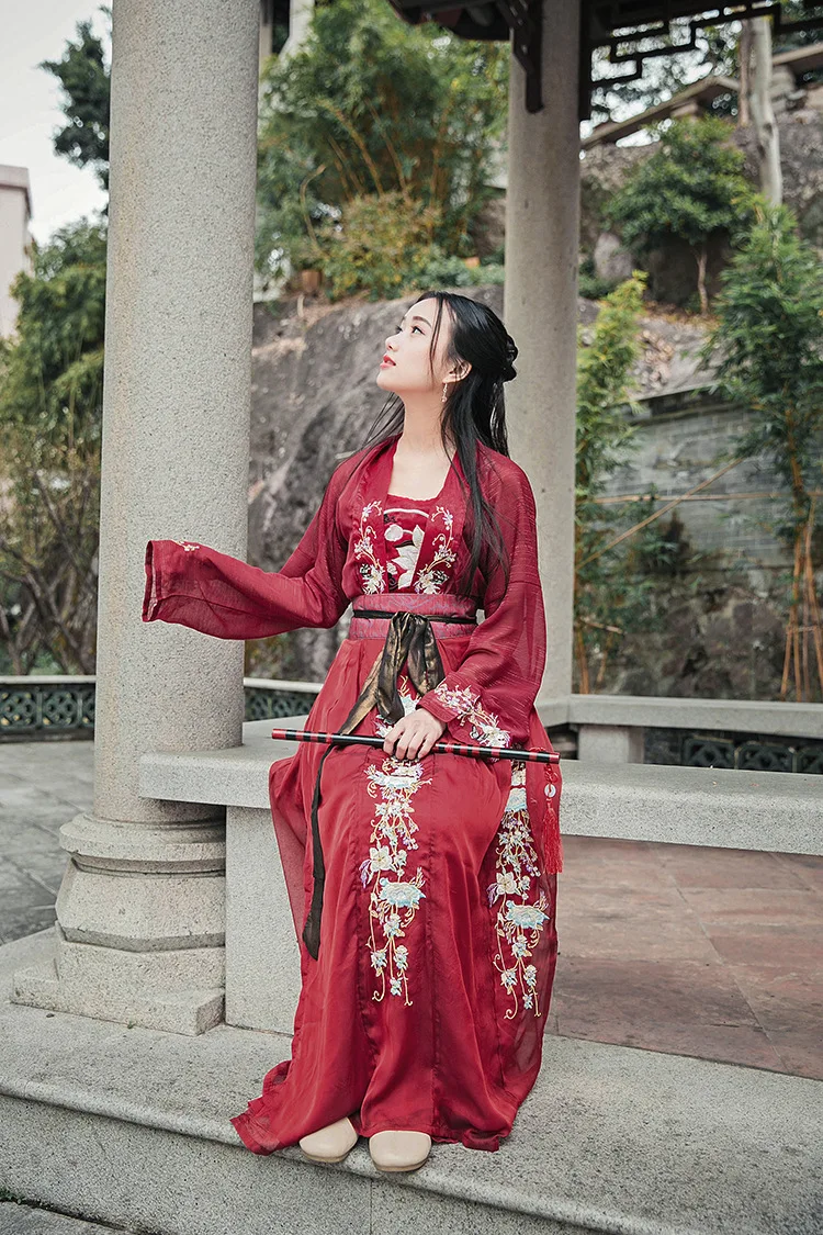 Иллюзорная мечта и море-Красивая Женская Hanfu Hanayome в китайском традиционном стиле винтажное пышное платье комплект из 4 предметов