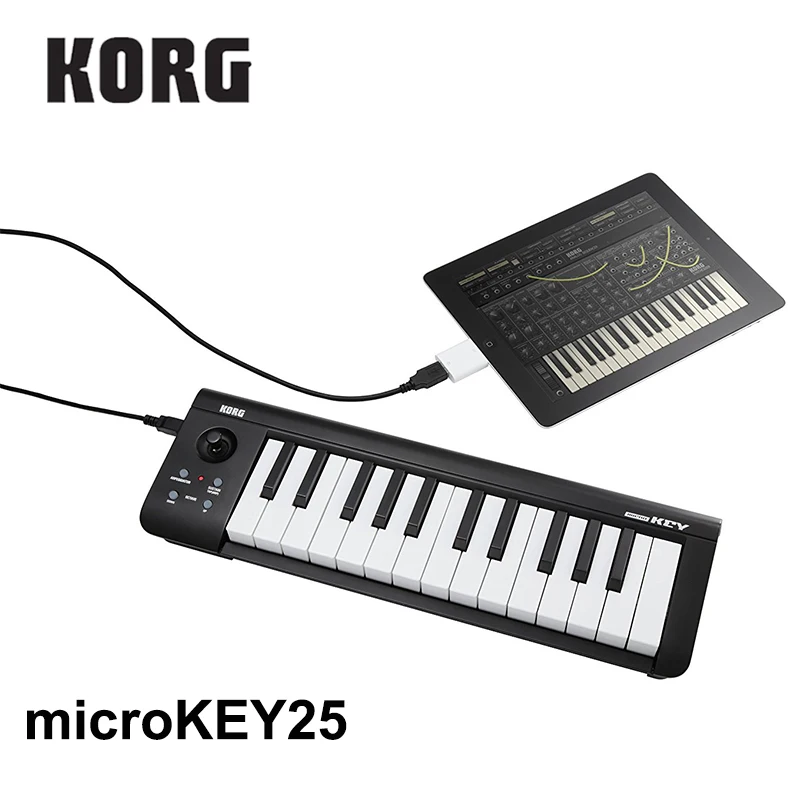 Korg microKEY25 microKEY2 37 Powerable USB MIDI контроллер клавиатуры синтезатор с кабелем барабан