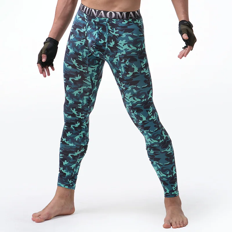Thermal Underwear Mens Leggings Printed Camouflage Hip Hop Sexy Long John Autumn Leggins Hombre Thermal Pants Modal Male Youth