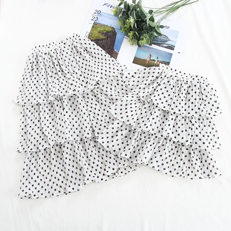 2019 Summer Fashion Children Girls Chiffon Polka Dot Cake Layered Tutu Skirts