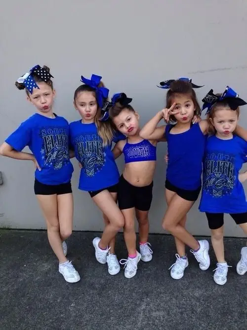 Custom children cheer shirts or secy top winner popular style