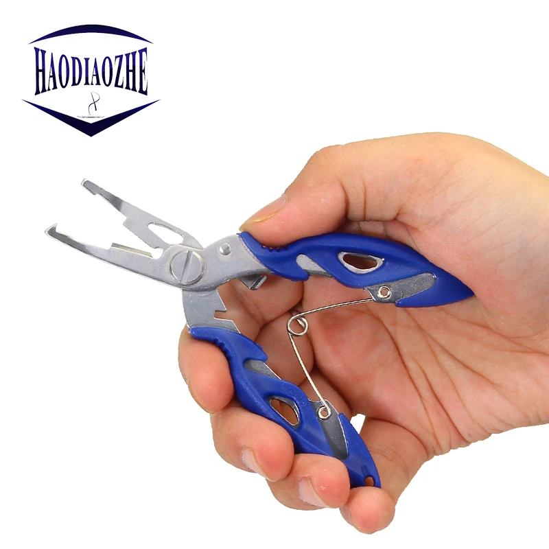 

HAODIAOZHE Fishing Plier Scissor Line Cutter Hook Remover Folding Stainless Steel Tackle Tool Fish Use Scissors Fish Grip YU71