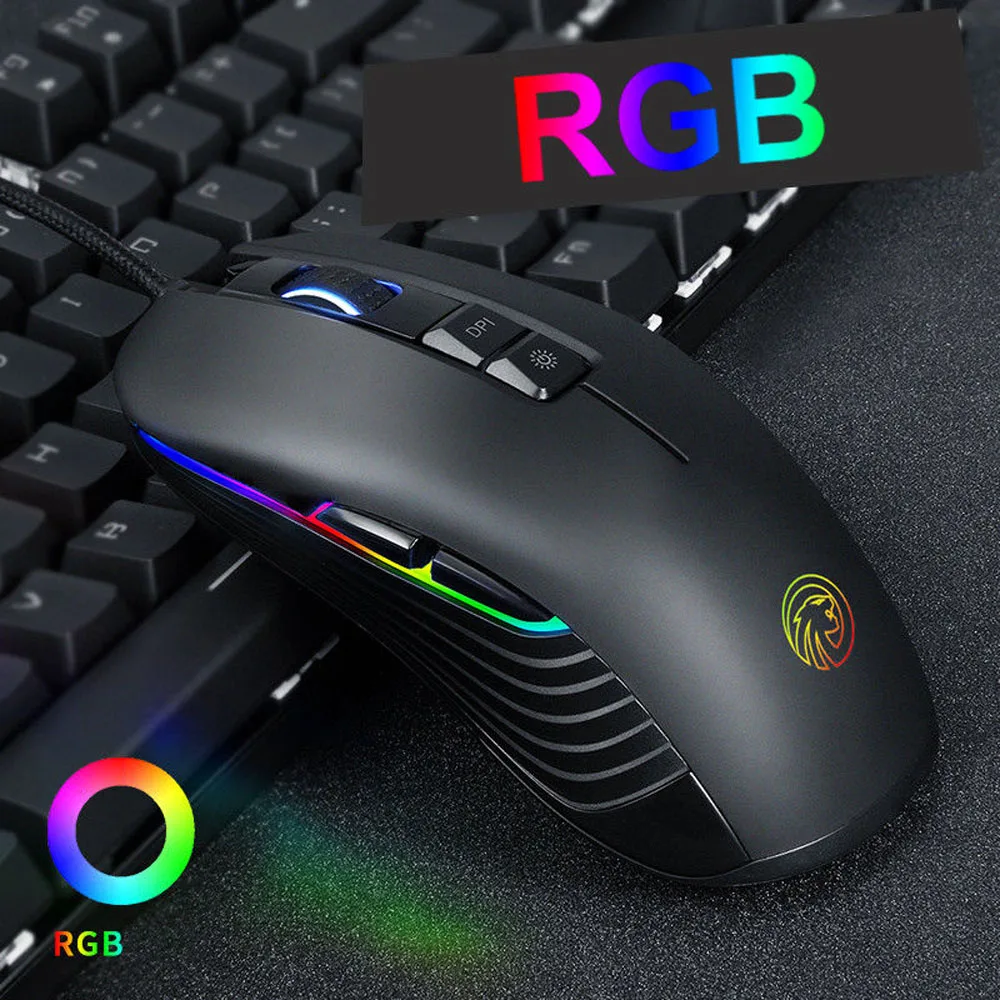 FMOUSE мышь оптическая игровая проводная геймер профессиональная RGB USB для