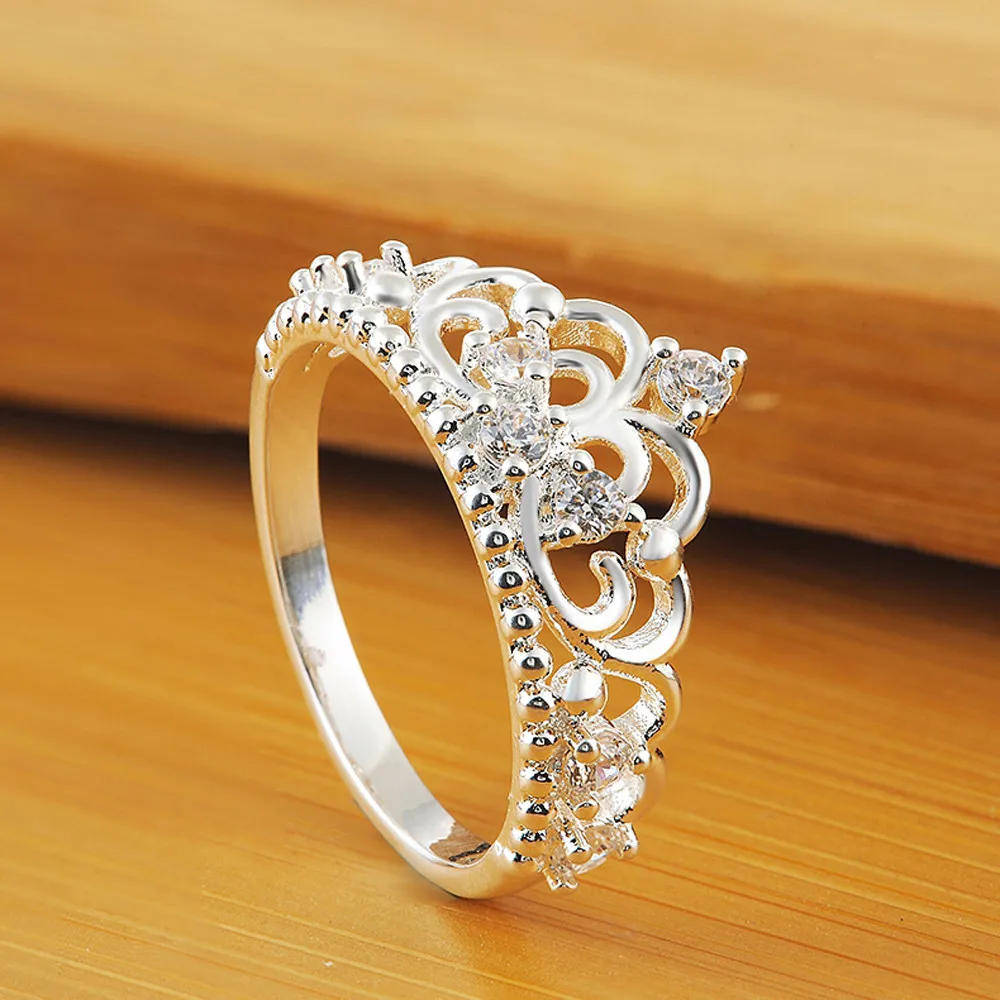 susenstone Princess Queen Crown Ring Design Wedding