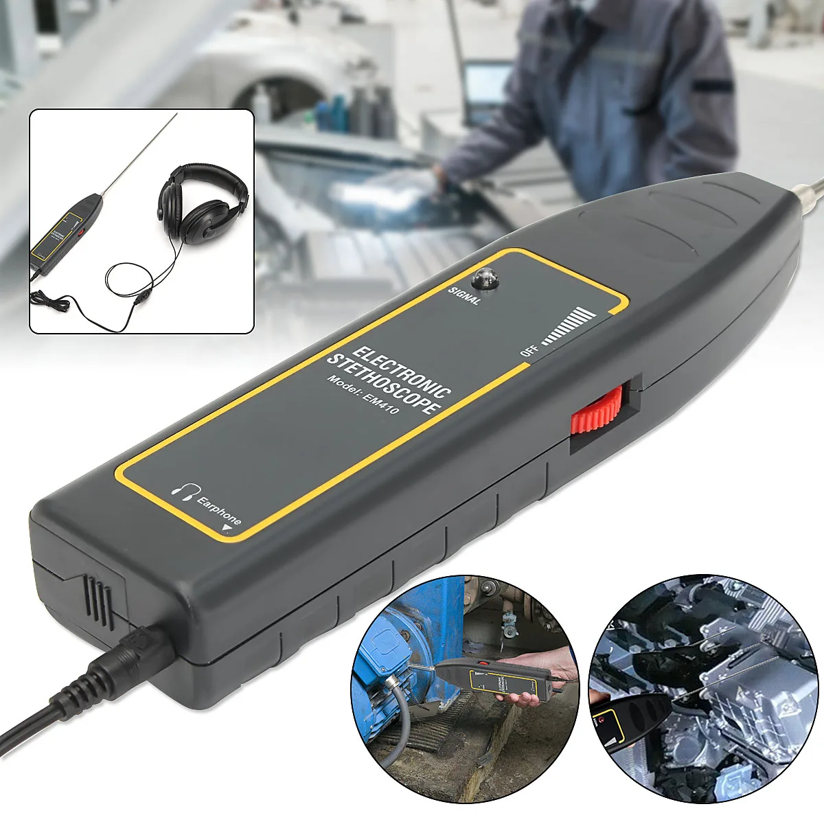

100 db Electronic Stethoscope Gas Leak detector Transmitter Detects Air Water Dust Leak Indicator for car,tank,ect.
