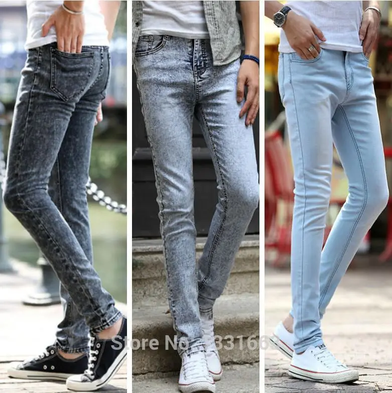 Men Straight Skinny Jeans Denim Calca Masculina Pantalones