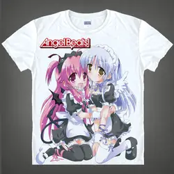 Coolprint Angel Beats Юрий Накамура аниме жару постоянно тепло-переданы Экран печатных Футболки подарок