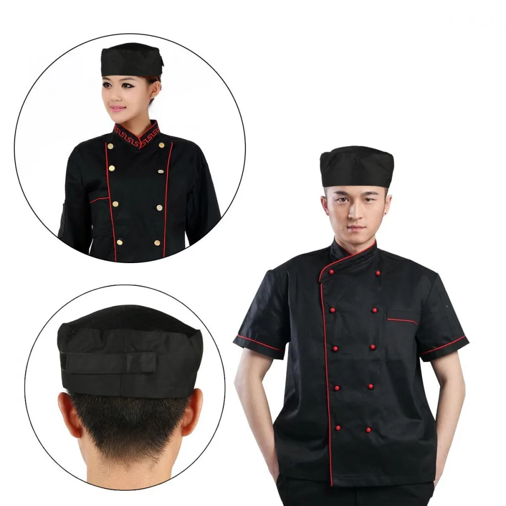 

Men Women Chef Hat Mesh Top Skull Cap Restaurants Accessories Breathable Hotel Cook Cap Work Uniform Kitchen Catering Hat