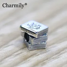 Charmily ювелирные изделия 925 пробы серебряная подвеска-книга бисера DIY подходит Pandora браслет