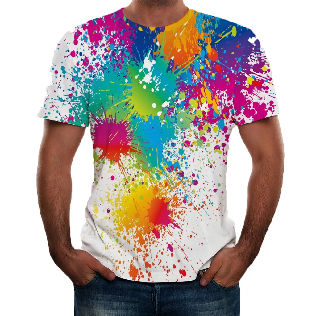 Мужская футболка с 3D принтом camiseta удобная уличная короткими рукавами для лета