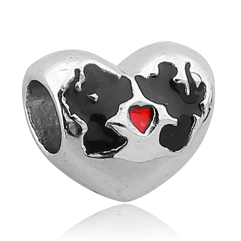 

Free shipping 1PC European Silver Heart Mickey Minnie Kisses Charms Beads fits Pandora charm Bracelets & Bangles