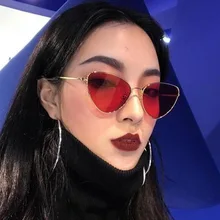 Retro Cat Eye Sunglasses Women Red Cateyes Sun glasses Fashion Metal Eyewear