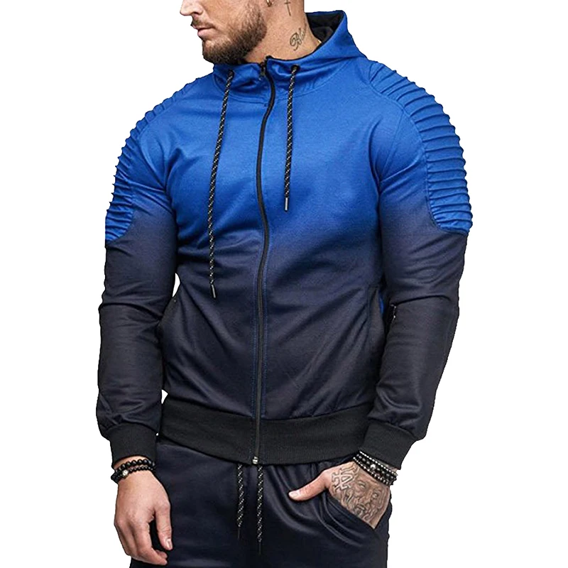 2018New High Street Hip Hop Hoodies Fashion Brand 3D Gradient Printed Hoodies Men Sportswear Sweatshirt Men Tracksuits Plus Size