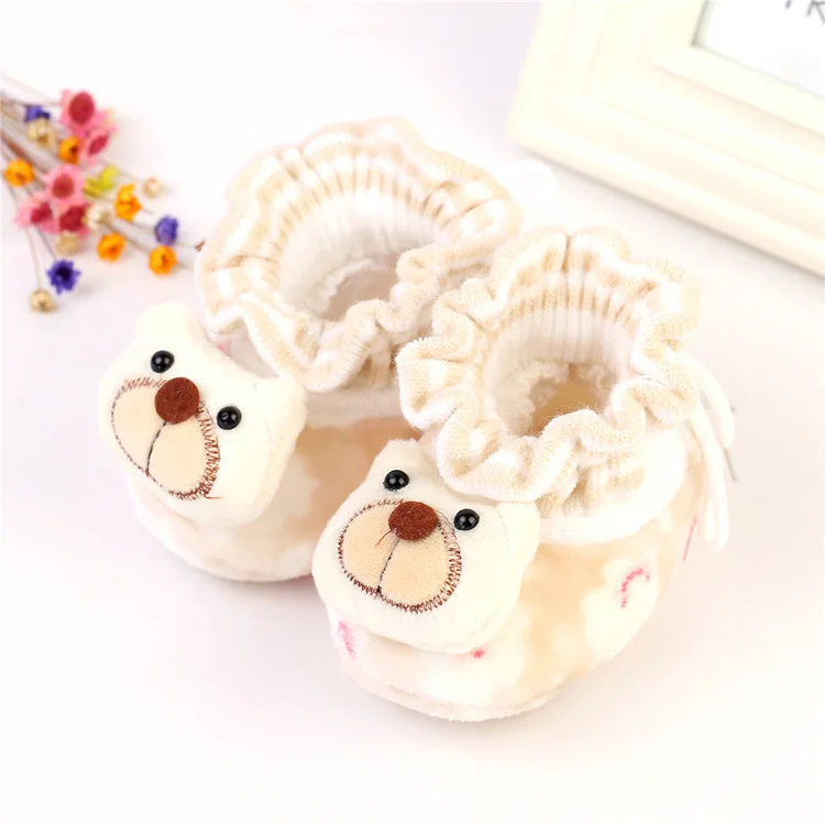 

Cute Cartoon Baby Socks Shoes Lovely Infant Newborn Baby Non-slip Floor Socks Winter Warm Shoes Length 10.5CM For 0-6 Months