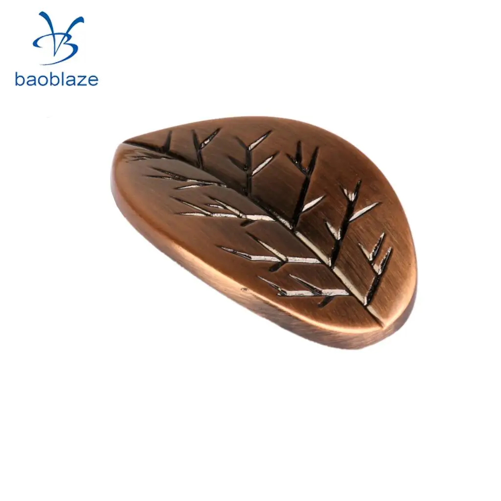 4x Zinc Alloy Leaf Design Furniture Pull Handle Knob for Door Drawer Wardrobe Cabinet 4.6x3cm