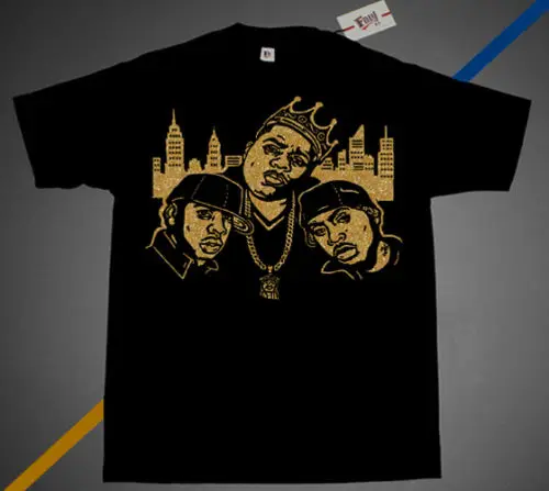 

Fnly94 Kings of New York Shirt Gold Foamposite Nas Notorious Big Hov Cassette Men Summer T-Shirt 2018 Summer T Shirt