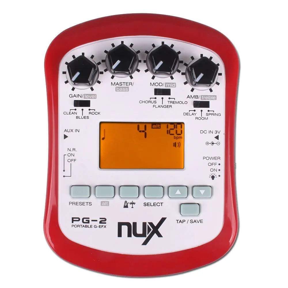 NUX PG-2/PA-2 портативный Электрический/Акустическая гитары портативный хор Flanger тремоло гитары педаль эффектов и тюнер и метроном