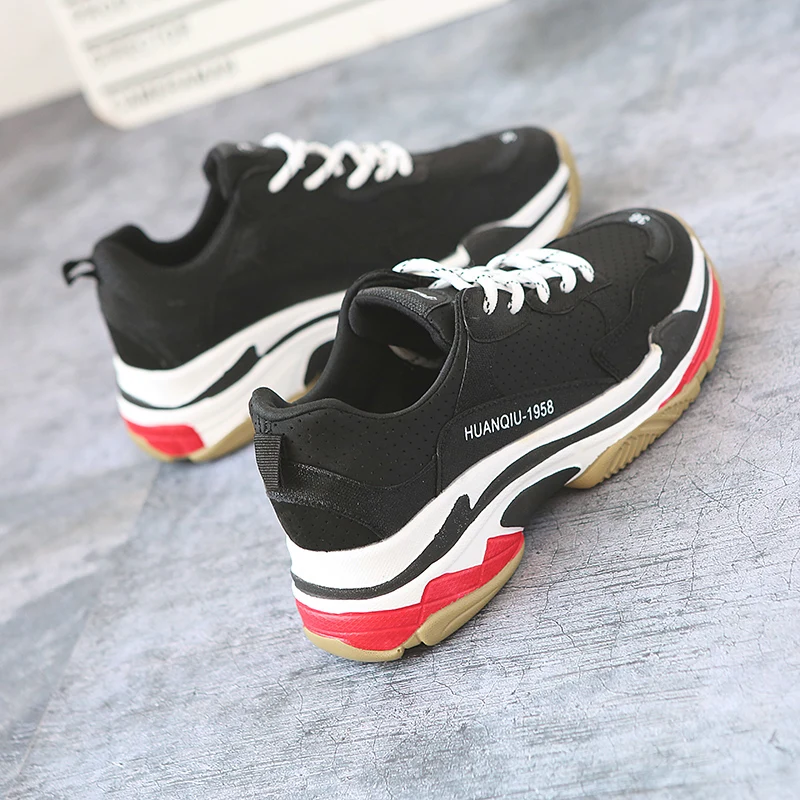 

Women Sneakers 2018 Trending Style Female Trainers Zapatillas Mujer Casual Scarpe Donna Sportive Lace Up White Black Size 35-39