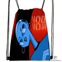 Custom wonder_women_ походная сумка на шнурке милый рюкзак для детей(черная спинка) 31x40 см#2018612-02-15