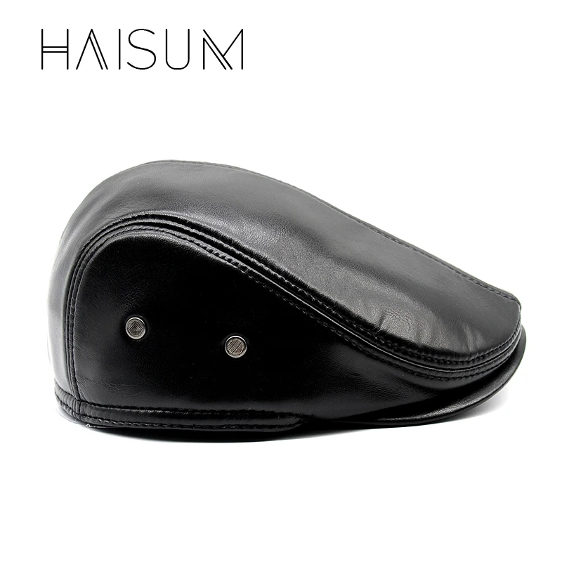 Ограниченное по времени Специальное предложение одноцветное Haisum из натуральной кожи Для Мужчин's Кепки наиболее популярные Кепки/шляпа мода зима взрослых вводной Cs19