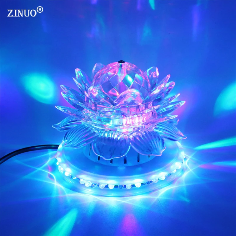 ZINUO Party RGB LED Stage Lamps Auto Rotating Crystal Magic Ball