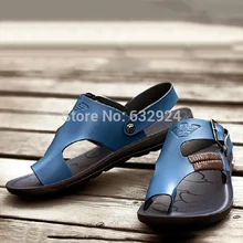 Hohe Qualität Männer Sandalen 2016 Hausschuhe Marke Lässig flip-flops Sommer Schuhe herren Outdoor Flache Strand Leder Sandalen Hausschuhe