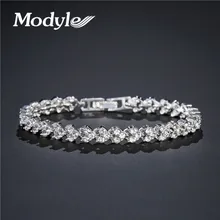 Mostyle Очаровательный AAA+ Круглый Теннисный браслет из кубического циркония для женщин Pulseira классические свадебные ювелирные изделия женский браслет