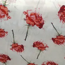 Telas чистая шелковая ткань «Mulberry» цифровые красные розы цветы Печать Шелковый креп Материал текстиль женский платок tissu Австралийский метр