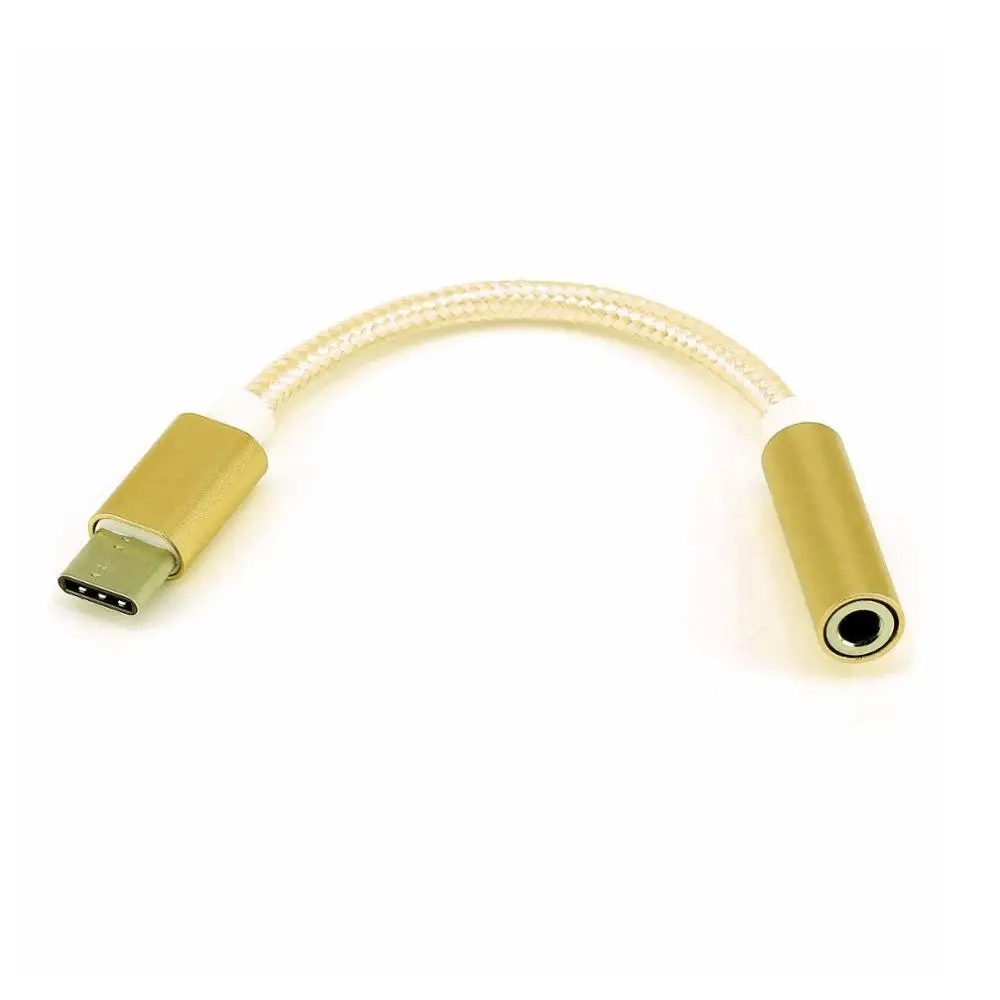 Tonbux Aux Кабель-адаптер из нейлона USB-C type C до 3,5 мм аудио кабель музыкальный адаптер Aux разъем для наушников для Google huawei - Цвет: Color 1