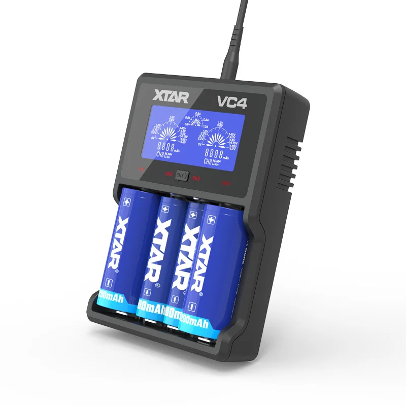 Оригинальное зарядное устройство XTAR VC4 универсальный ЖК дисплей USB Ni MH/Ni CD литий